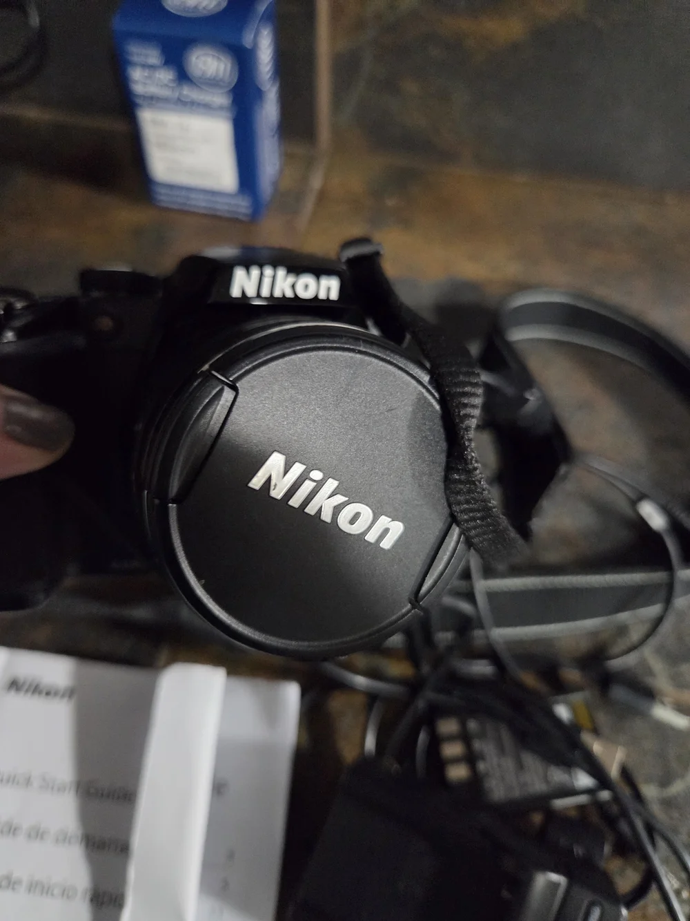 Nikon Black Compact DSLR Camera with Strap For Parts Orange Light Blinks When On